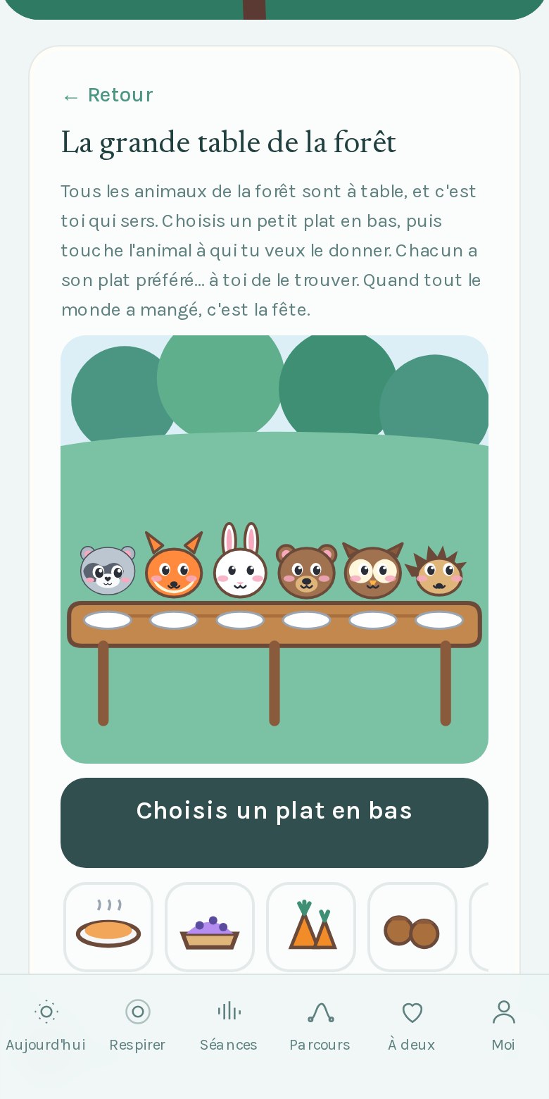 La grande table de la forêt : servir les animaux